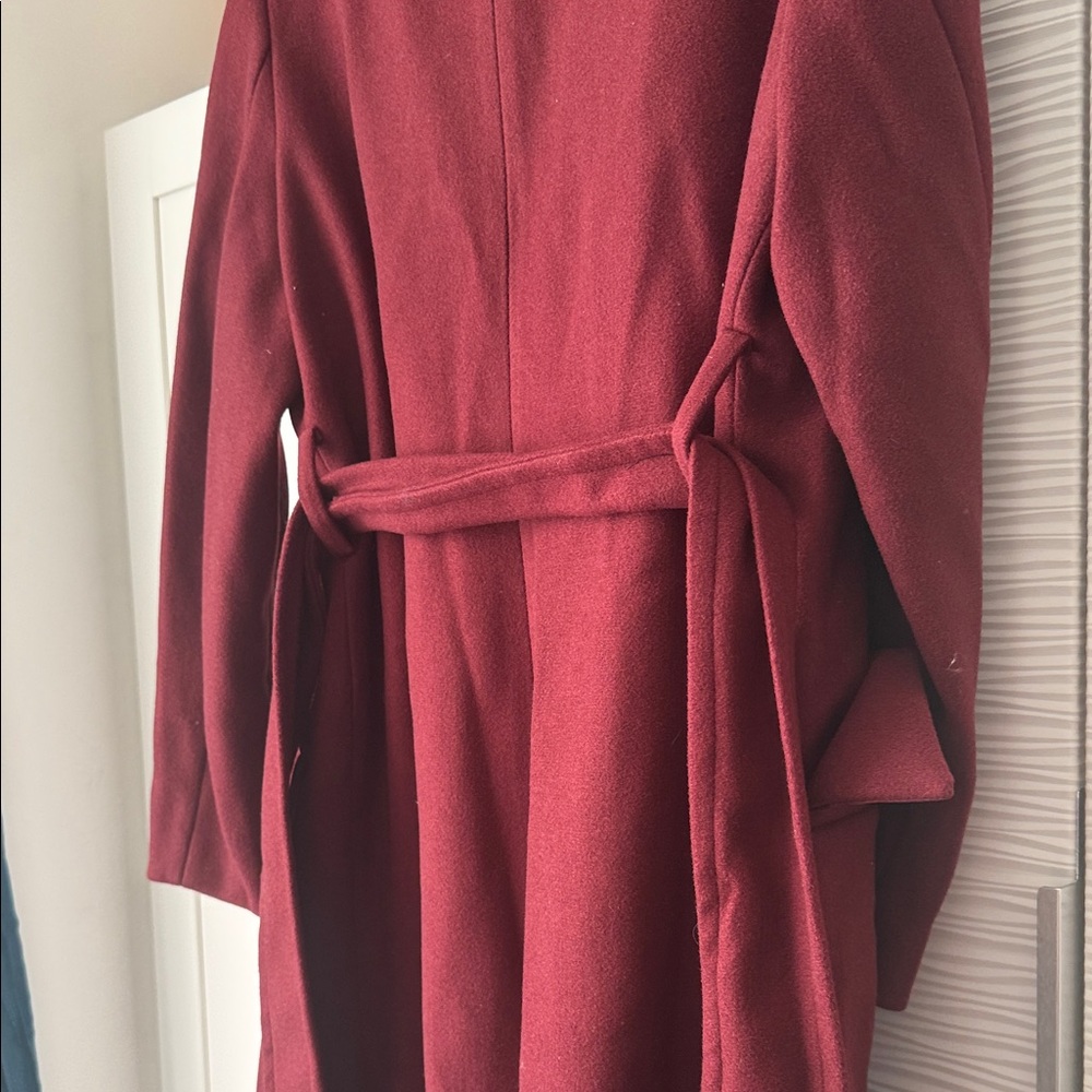 Anwesta Elegant Burgundy Felt Women's Coat Sz 4 NWT - Picture 11 of 12